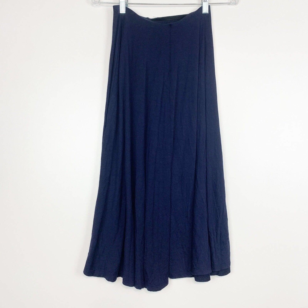 Reformation Skirt  Small Midi Jersey Stretch Knit Navy Blue Pull-on A-line